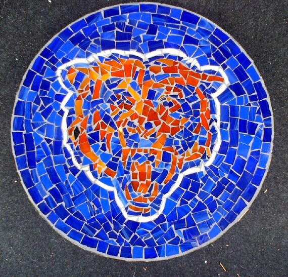 Custom designed football team mosaic garden stepping stone