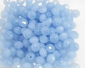 4x6mm Opaque Powder Blue Faceted Crystal Rondelle Beads (50)