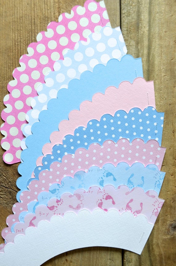 Baby Shower Cupcake Wrappers choose your color