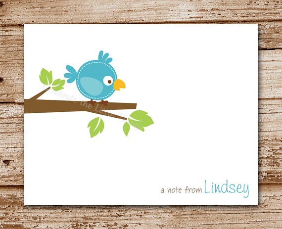 Set of 8 Bird Note Cards, Notecards | Personalized Stationery | Thank You Cards, Bluebird, Blue Bird Il_570xn