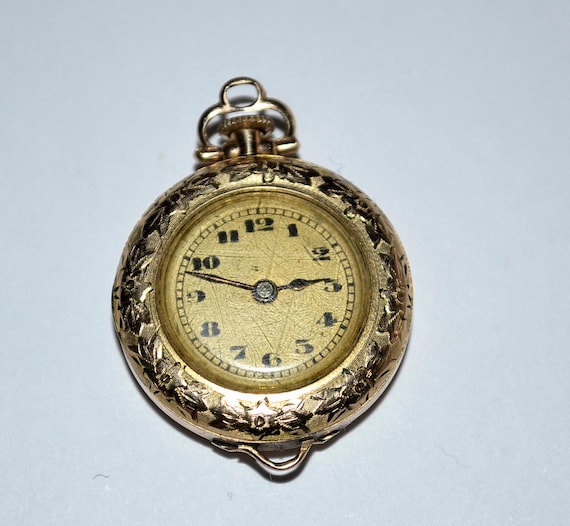 Antique Gold Filled Fahys Ladies Pocket Watch by honeybeepollen