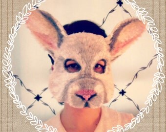 White Rabbit Mask, animal mask, halloween mask, judy hopps mask, zootopia costume, bunny mask, bunny costume, rabbit mask, child or adult