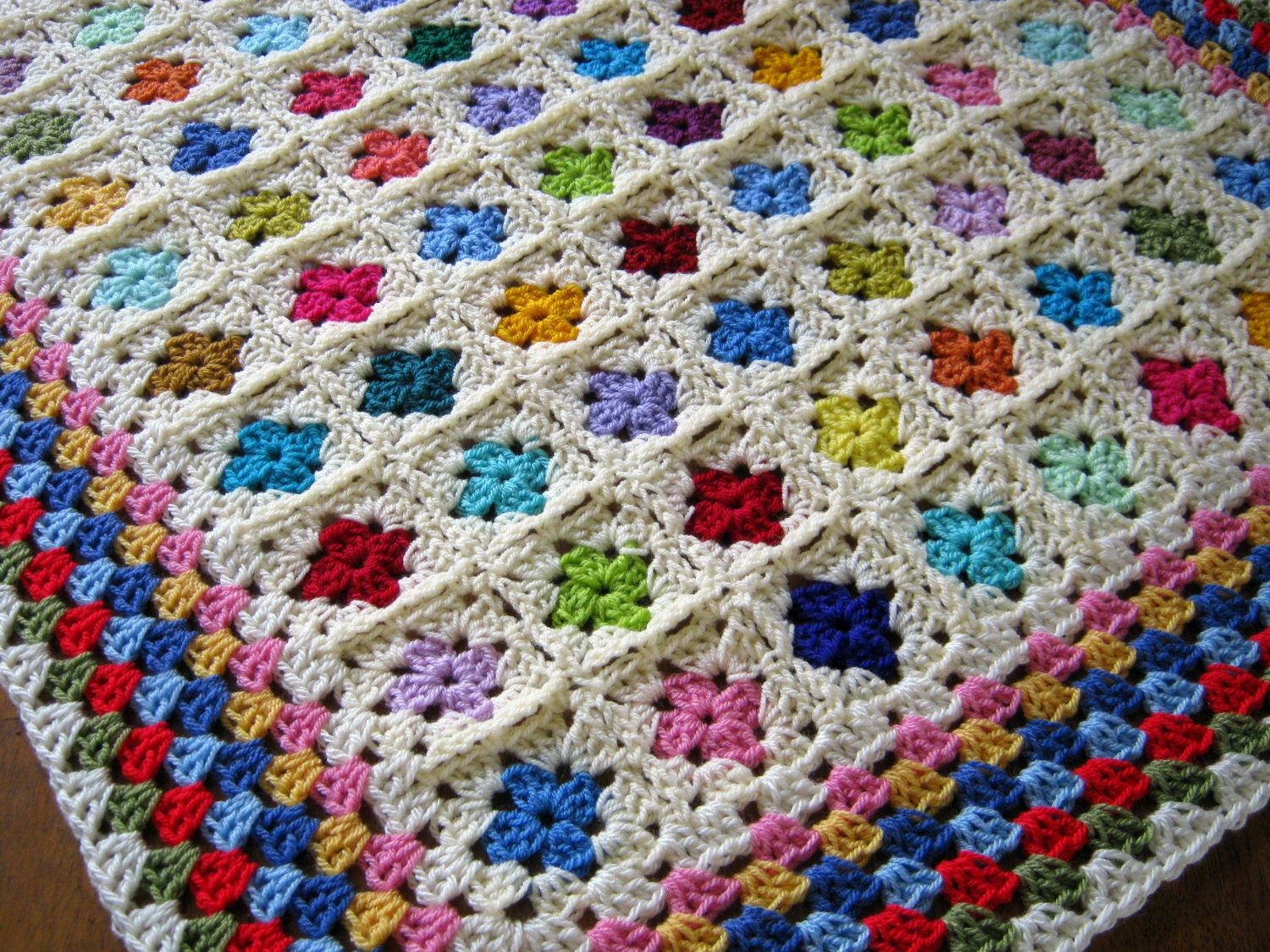 Crochet Baby Afghan Blanket Miniature Mini GRANNY by Thesunroomuk