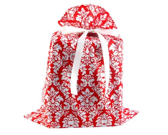 items similar to large cloth gift bag in red damask fabric items similar to large cloth gift bag in red damask fabric