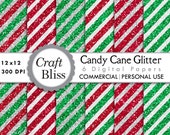 50% Off Sale Digital Paper Pack Candy Cane Glitter Papers Christmas Commercial Use Christmas Glitter Paper Christmas Digital Papers Glitter Il_170x135