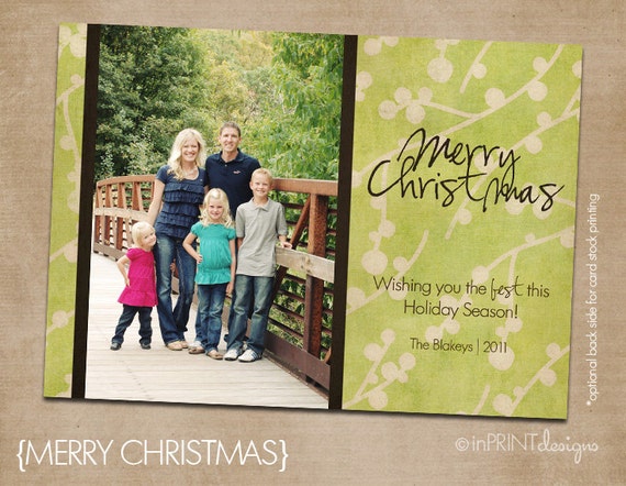 Items similar to Photo Christmas Card (Digital or Printed)- &quot;Merry Christmas&quot; on Etsy