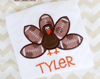 Turkey Football Shirt, Boys Thanksgiving Shirt, Boys Shirt, Personalized Shirt, Thanksgiving Shirt