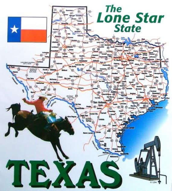 Items similar to Texas The Lone Star State Map and Horse T Shirt Unisex