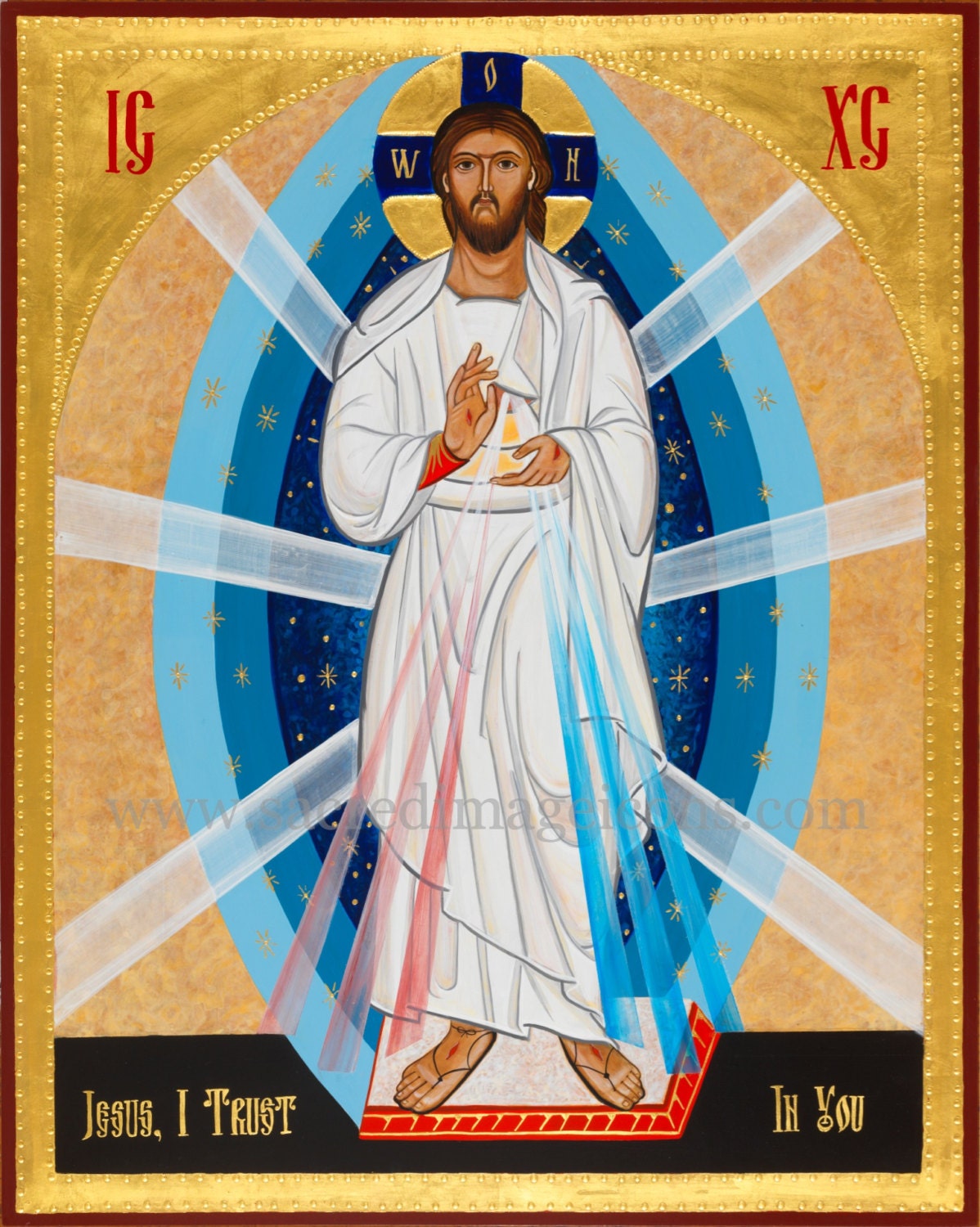 Divine Mercy Icon ready to frame Print Catholic Art 8x10
