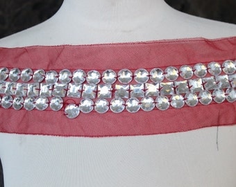 Cute embroidered applique with rhinestones