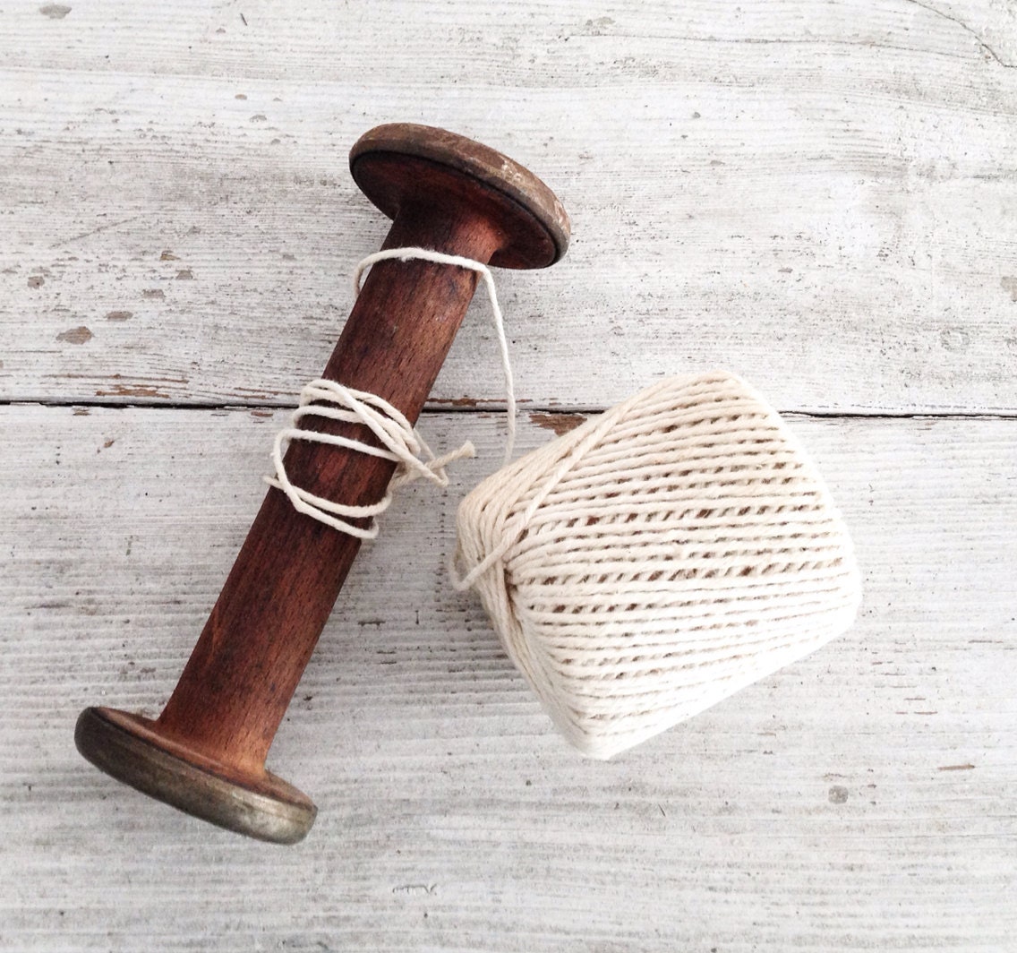 Antique Wooden Yarn Spool Weaving
