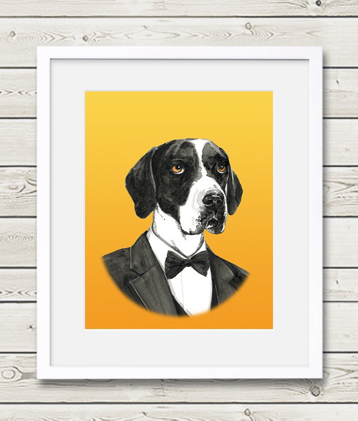 English Pointer Art English Pointer Groom Dog Portrait