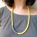 yellow & grey necklace - geometric long tube - contemporary jewelry