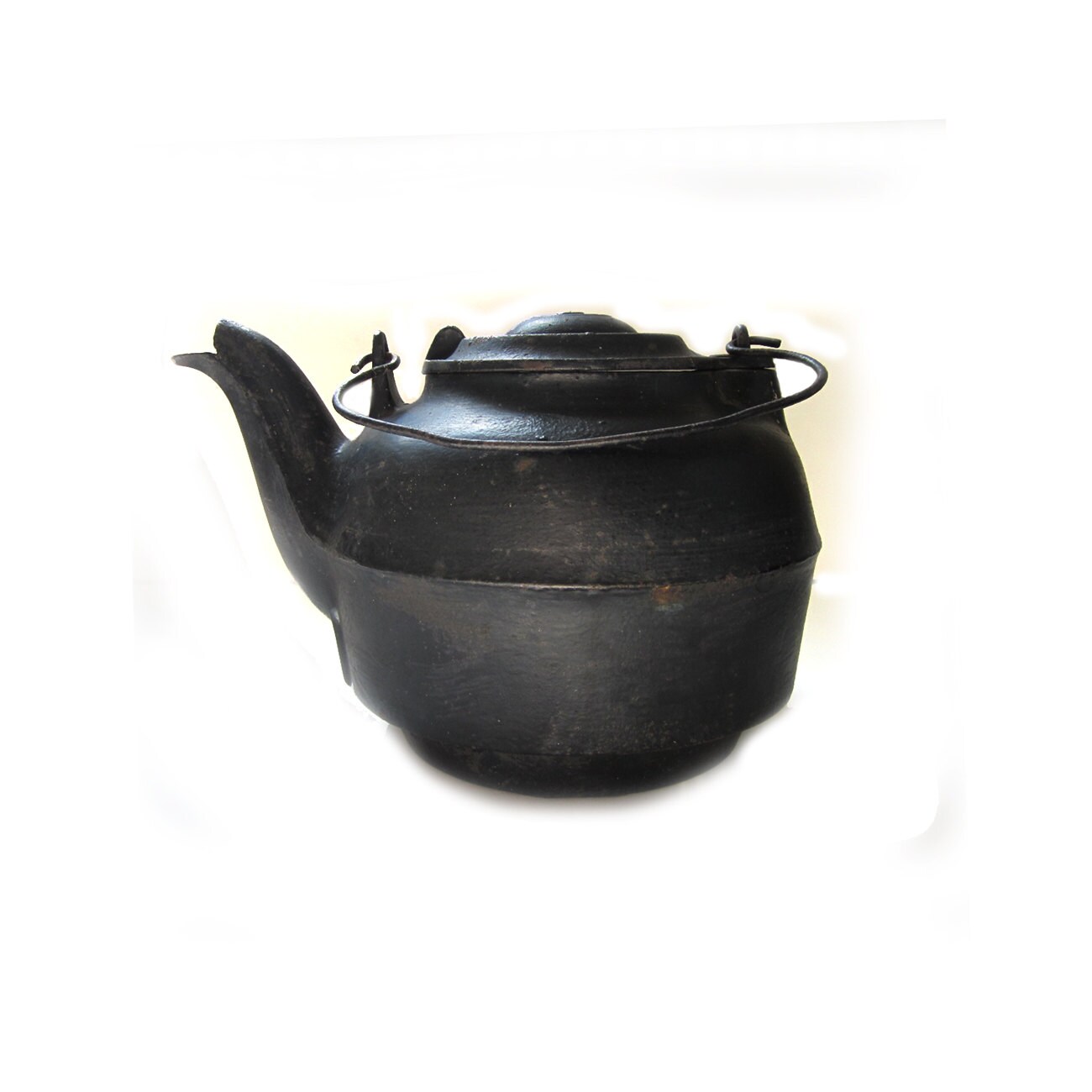 Antique Cast Iron Bird Beak Tea Kettle Pot with by lakesidecottage