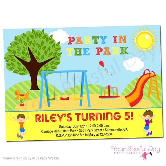 PRINTABLE Party in the Park Invitation #567 Il_570xn