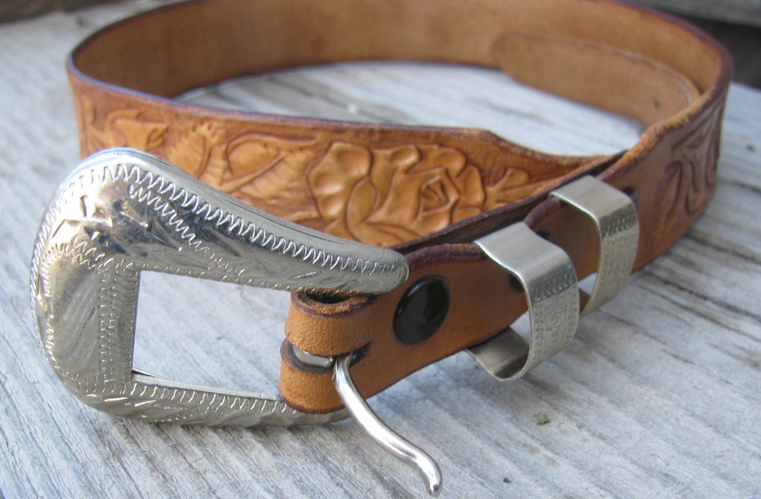 Ladies Custom Tooled Leather Belt with Name by Domini535353