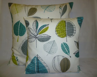Pillows Teal PAIR BIG SMALL Green Blue Designer Cushion Covers Pillowcases Euro Shams Slips Scatter.