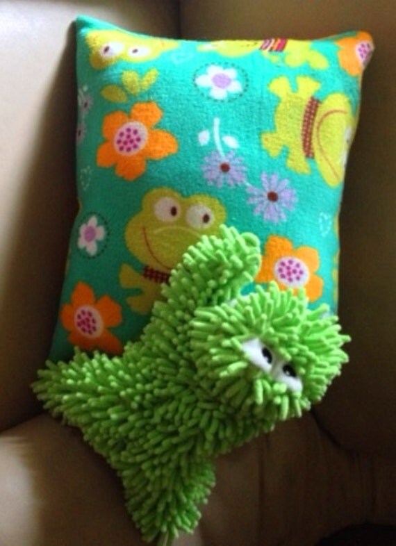Aaahhh BIG PILLOW Smiling Frogs Soft Fluffy Dog by HappyDogGoodies