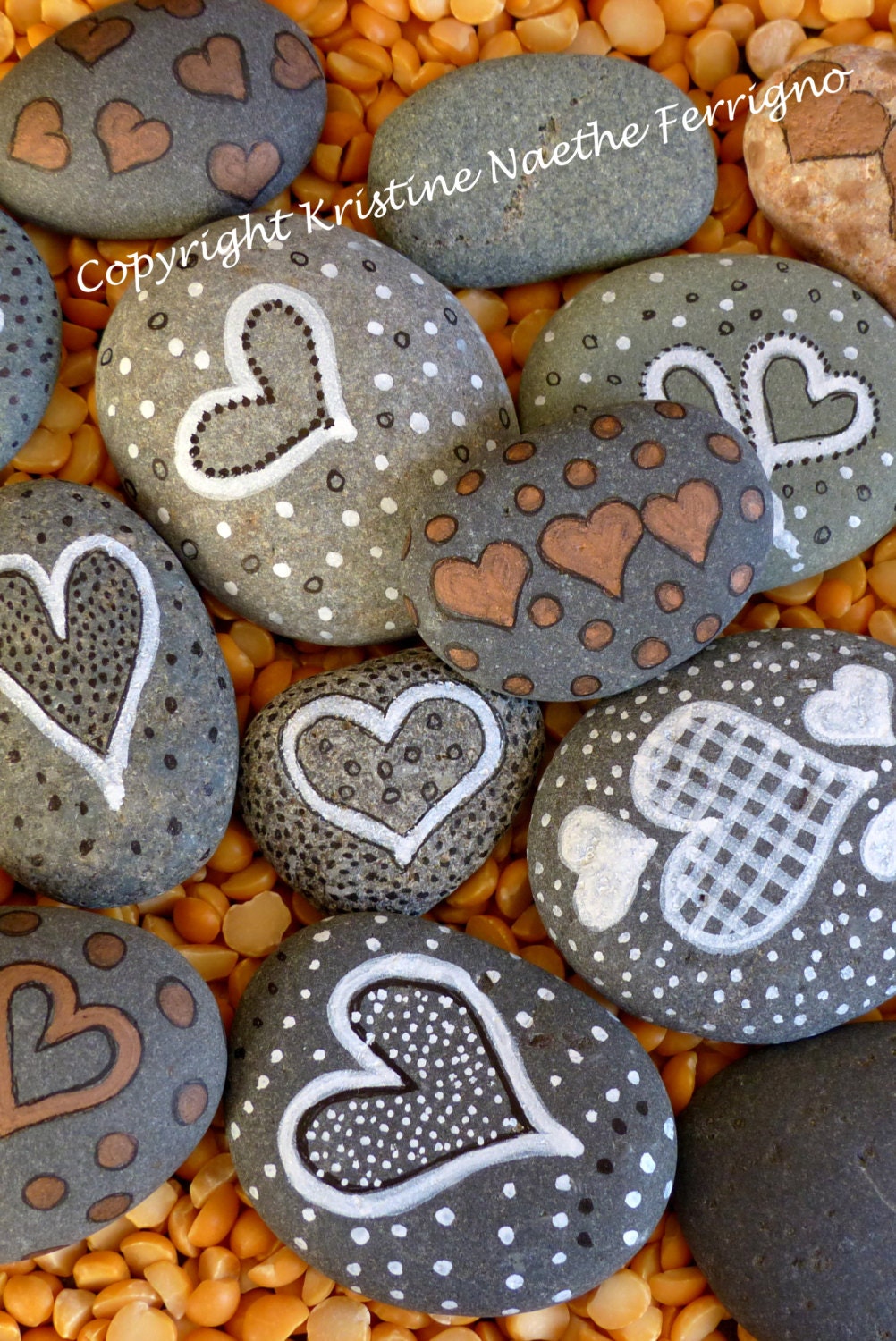 Painted Hearts Rocks 7