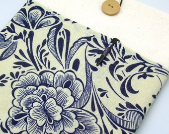 iPad Air case 2, iPad cover, iPad sleeve/ Samsung Galaxy Tab 3 10.1with 2 pockets, PADDED - Peony