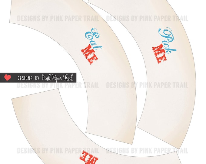 Alice in Wonderland Themed Party Circles for Cupcake Toppers/Stickers/Tags and Cupcake Wrap Template