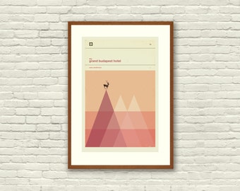 The GRAND BUDAPEST HOTEL Inspired Poster, Art Print Movie Poster - 12 x 18 Minimalist, Triangle, Hipster, Vintage, Retro Home
