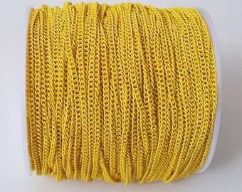 Yellow Electroplated Twist Curbe Chain Colored Chain-15 ft.