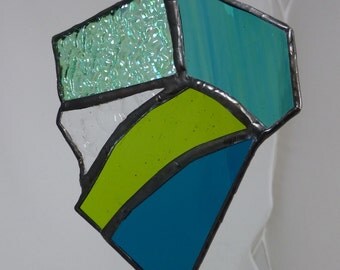 Stained glass Blue and Green Suncatcher