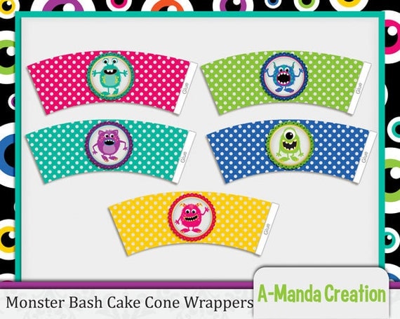 Monster Bash Printable Ice Cream Cone Wrappers Il_570xn