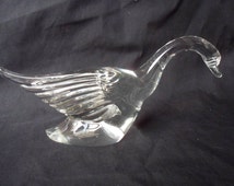Vintage Heisey crystal Glass Swan Goose Figurine