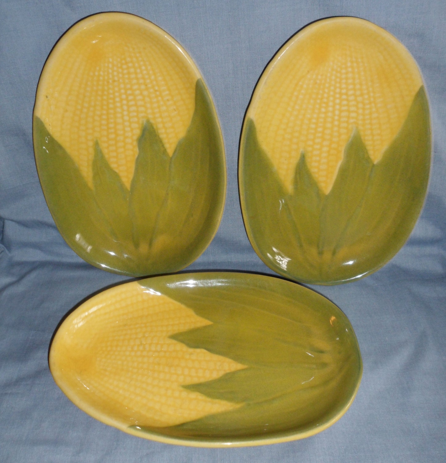 Set of 3 Vintage SHAWNEE Pottery CORN KING 10 Dinner