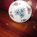 Enchantingly Sweet & Lovely: 1940's Vintage BRASS Powder COMPACT w/Hand Painted White ENAMEL Floral Lid