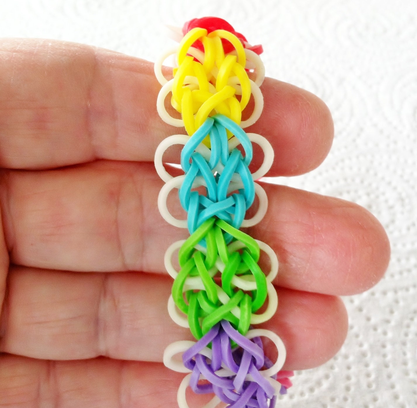 RAINBOW LOOM Bracelet In Sweet Butterfly Design. This is For