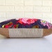 Pink Coral Navy Preppy Bohemian Floral Pillow Cover - Gray Blue Cottage Chic Burlap and Ticking Pillow