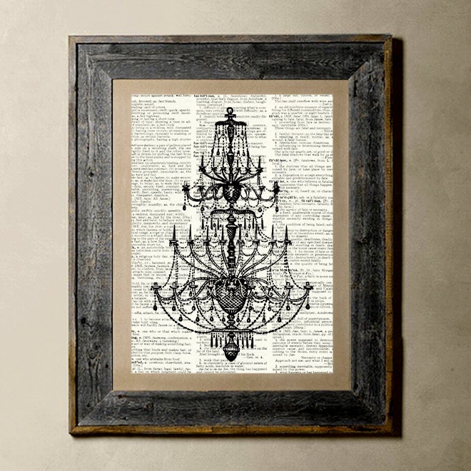 Chandelier Printed on a Vintage Dictionary 8X10 by TheLittleRice