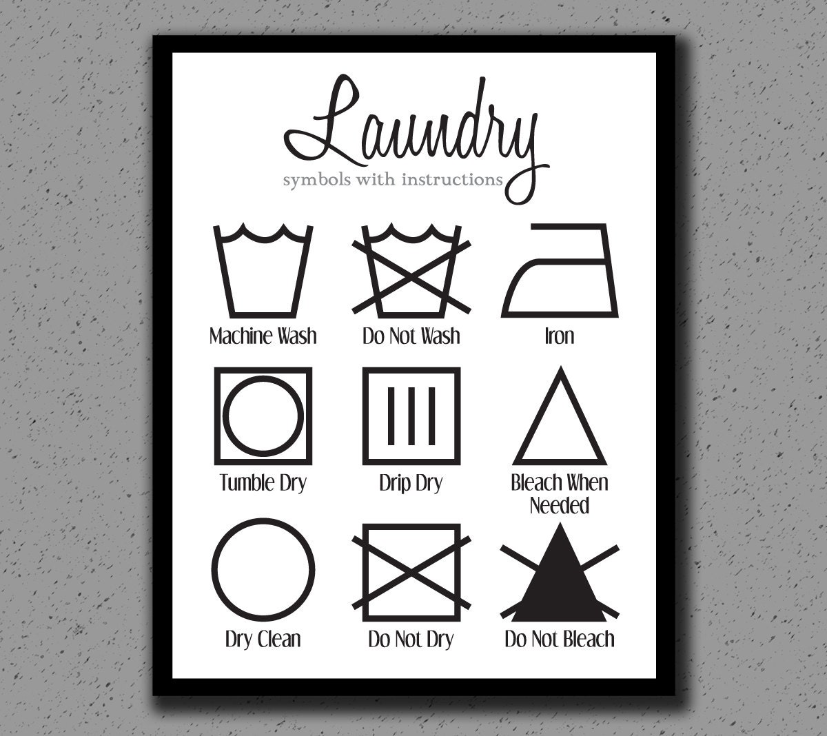 items similar to laundry symbols print laundry room laundry cheat