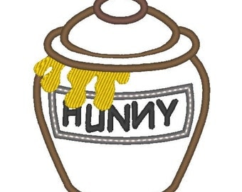 Honey pot winnie the pooh - machine embroidery applique and fill stitch designs - INSTANT DOWNLOAD