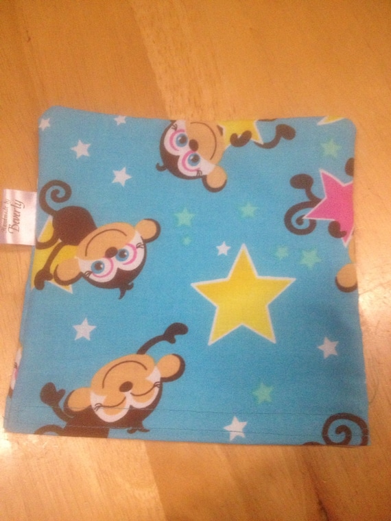 Reusable Sandwich Bag  Eco Friendly Monkey Print with Velcro Closure and Nylon water resistance interior