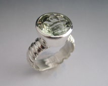 Popular items for prasiolite ring on Etsy