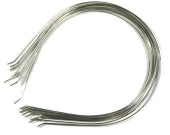 12 PCS Metal Headbands with bent end for best comfort Available in Silver Color or Black Color, 4mm or 6mm