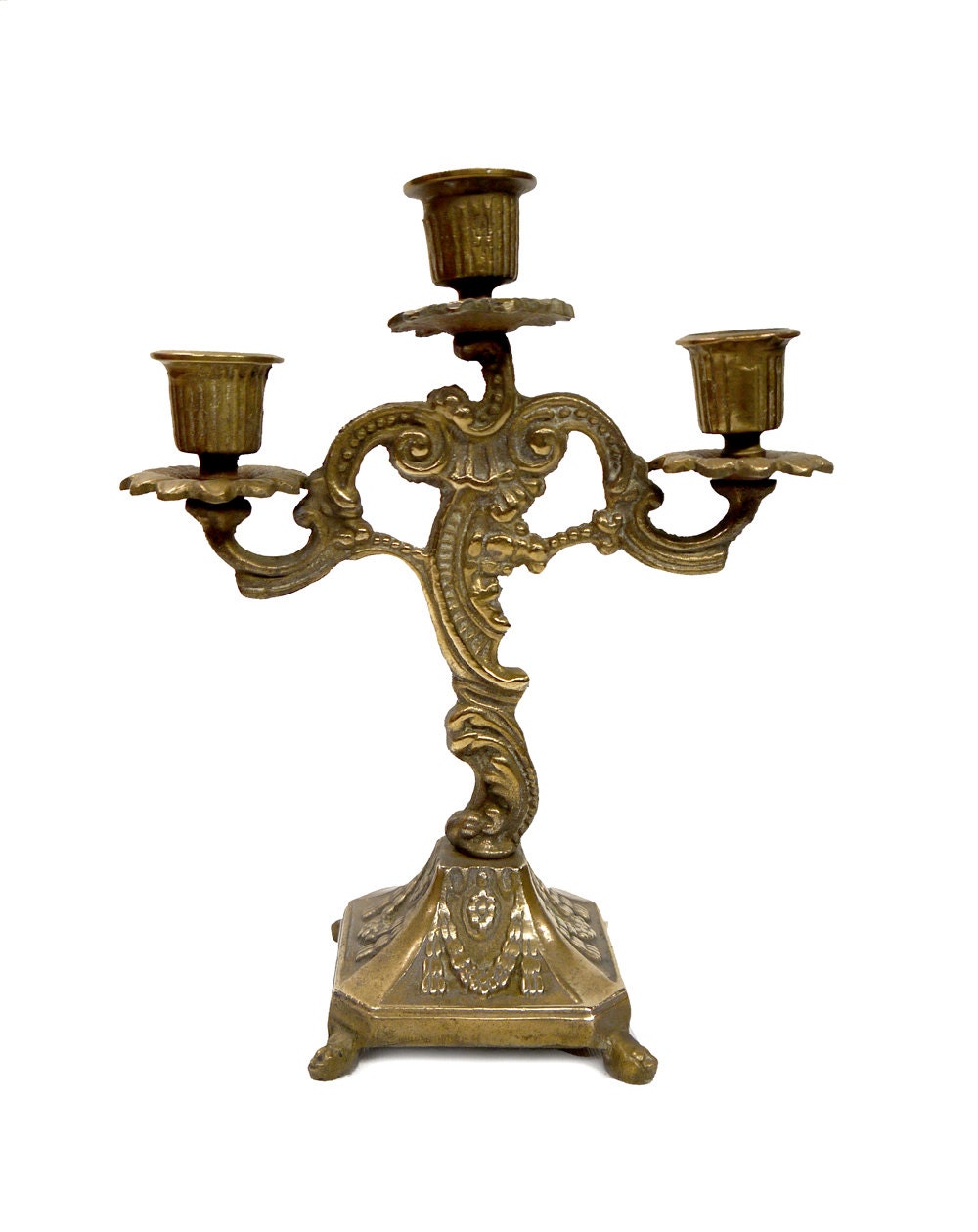 Antique Bronze Candle Holder c.1900s by Yonks on Etsy