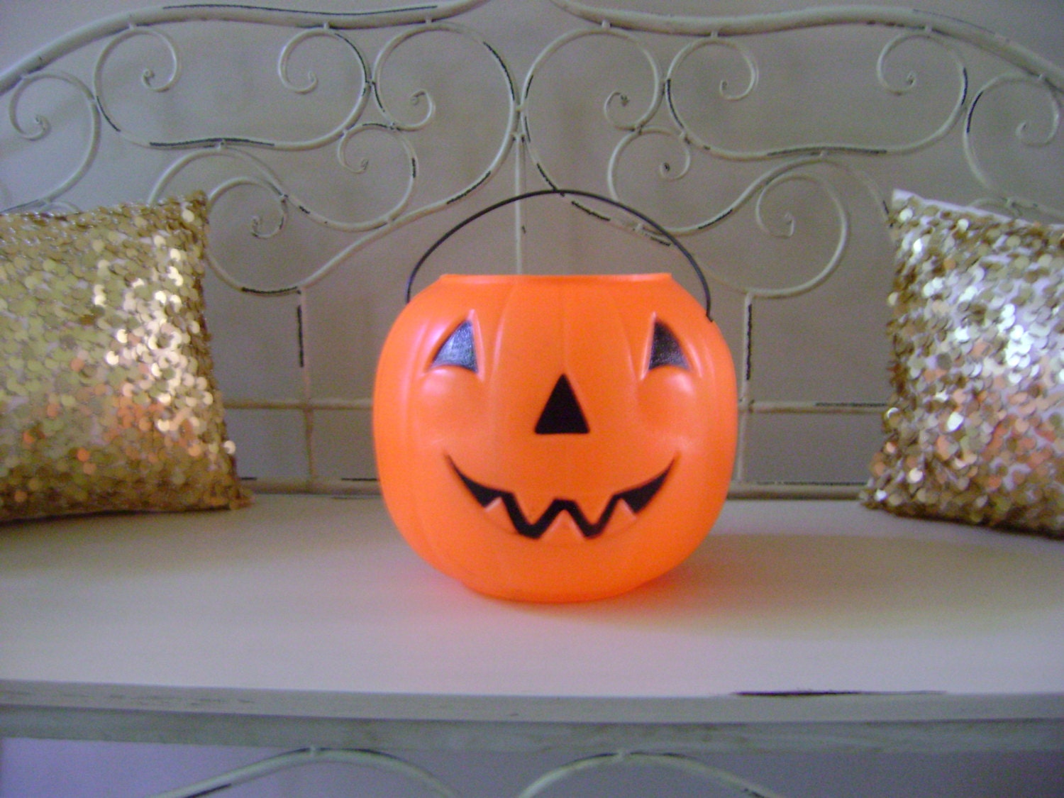 Plastic Pumpkin Halloween Candy Basket by BellasChicCollezione