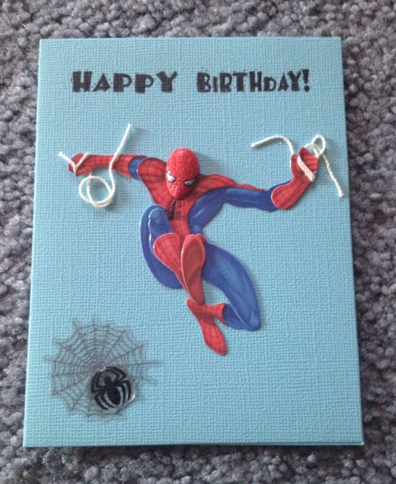 spiderman birthday card by daisycreationsbyjess on etsy