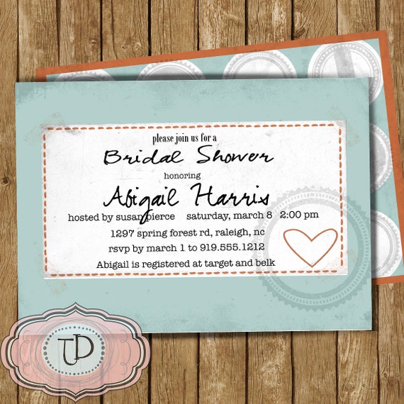 Vintage Bridal Shower Invitations Etsy 9