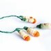 Orange fruits - contemporary statement original art, fabric textile fiber, beaded necklace