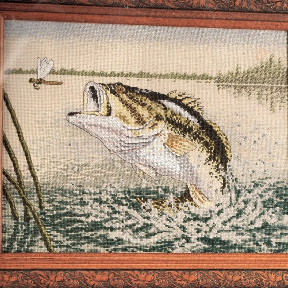 Largemouth Bass CrossStitch Kit From Plaid Bucilla Unused 14