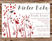 DIY Printable Christmas Winter Bird Baby Shower or Bridal Shower Invitation Il_170x135