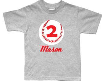 Personalized baseball birthday shirt - any age and name - you pick the colors!