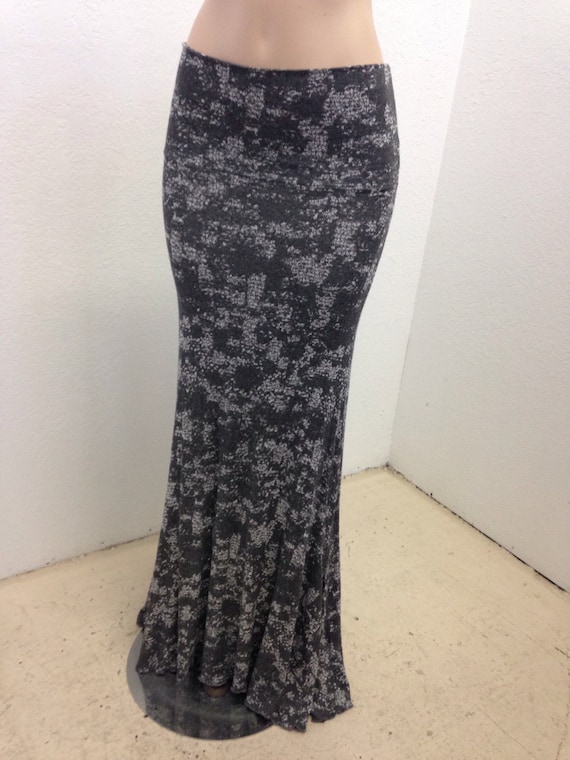 Long Grey Mermaid Skirt one of a kind sexy Maxi Skirt