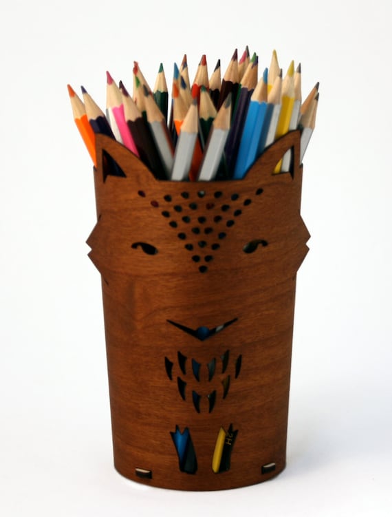 Pencil holder FOX by ShopDululu on Etsy